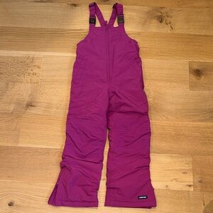 Lands end magenta Kids Snow Bib ski pants outerwear size 8